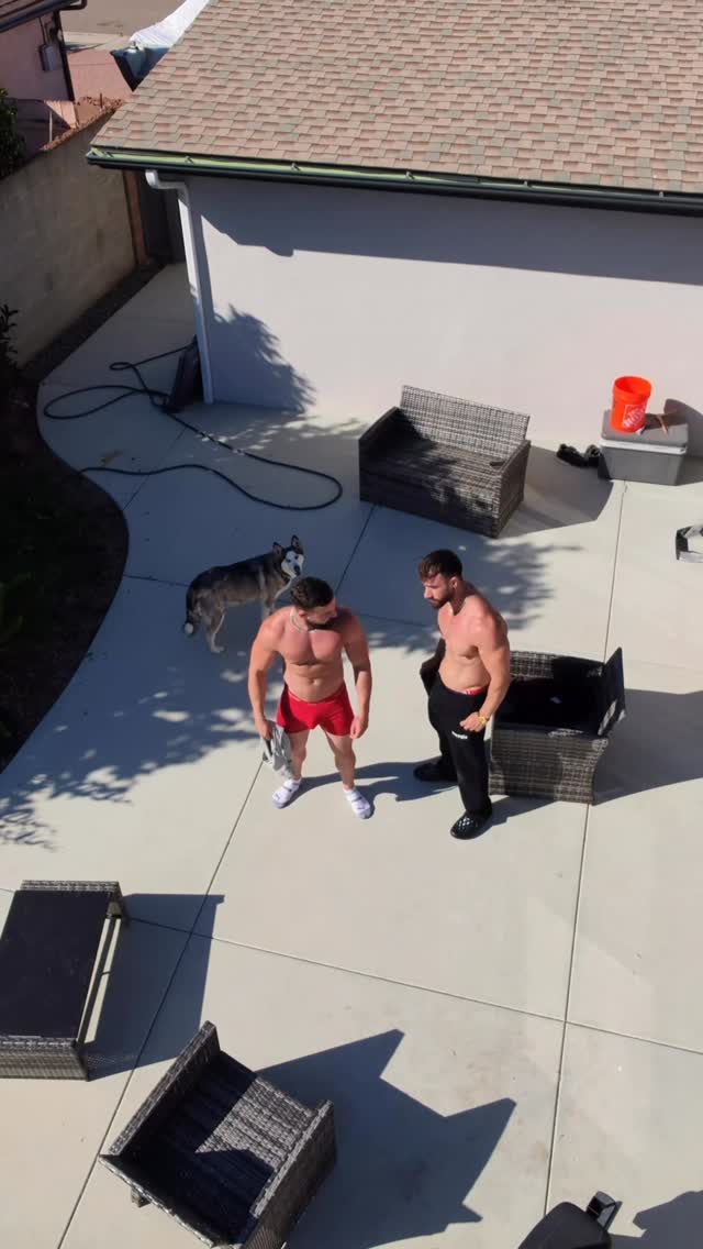 Just 2 bros and a dog hanging out