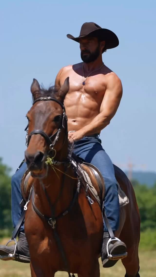 Nothing like working with horses under the sun. Strength, peace… and a touch of wild charm.