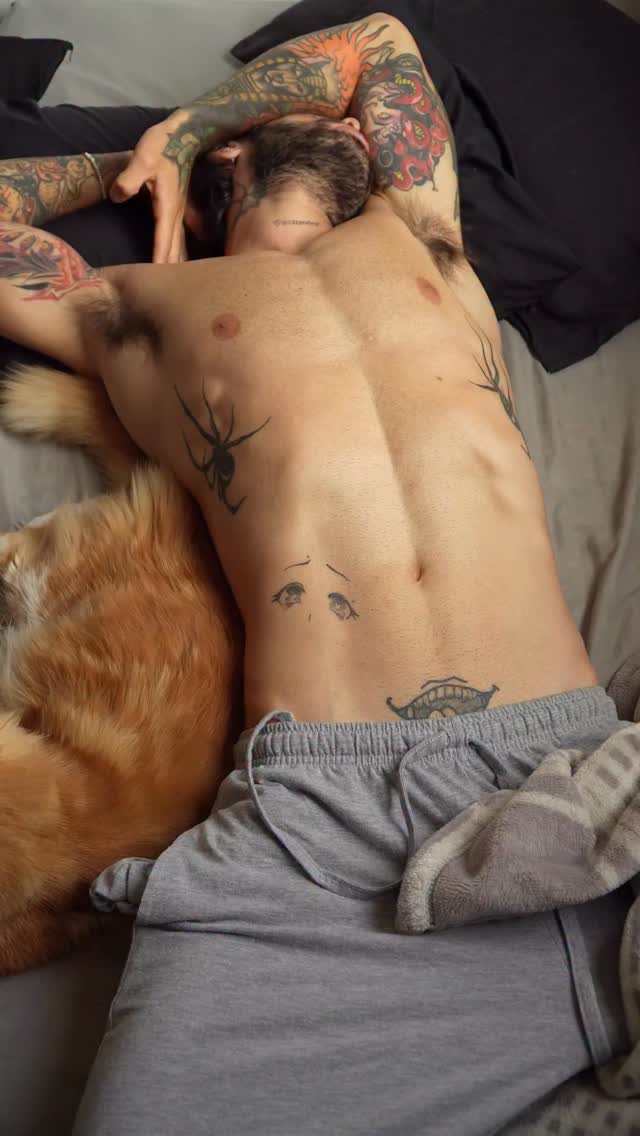 Despertar con este parcero 🐱💤