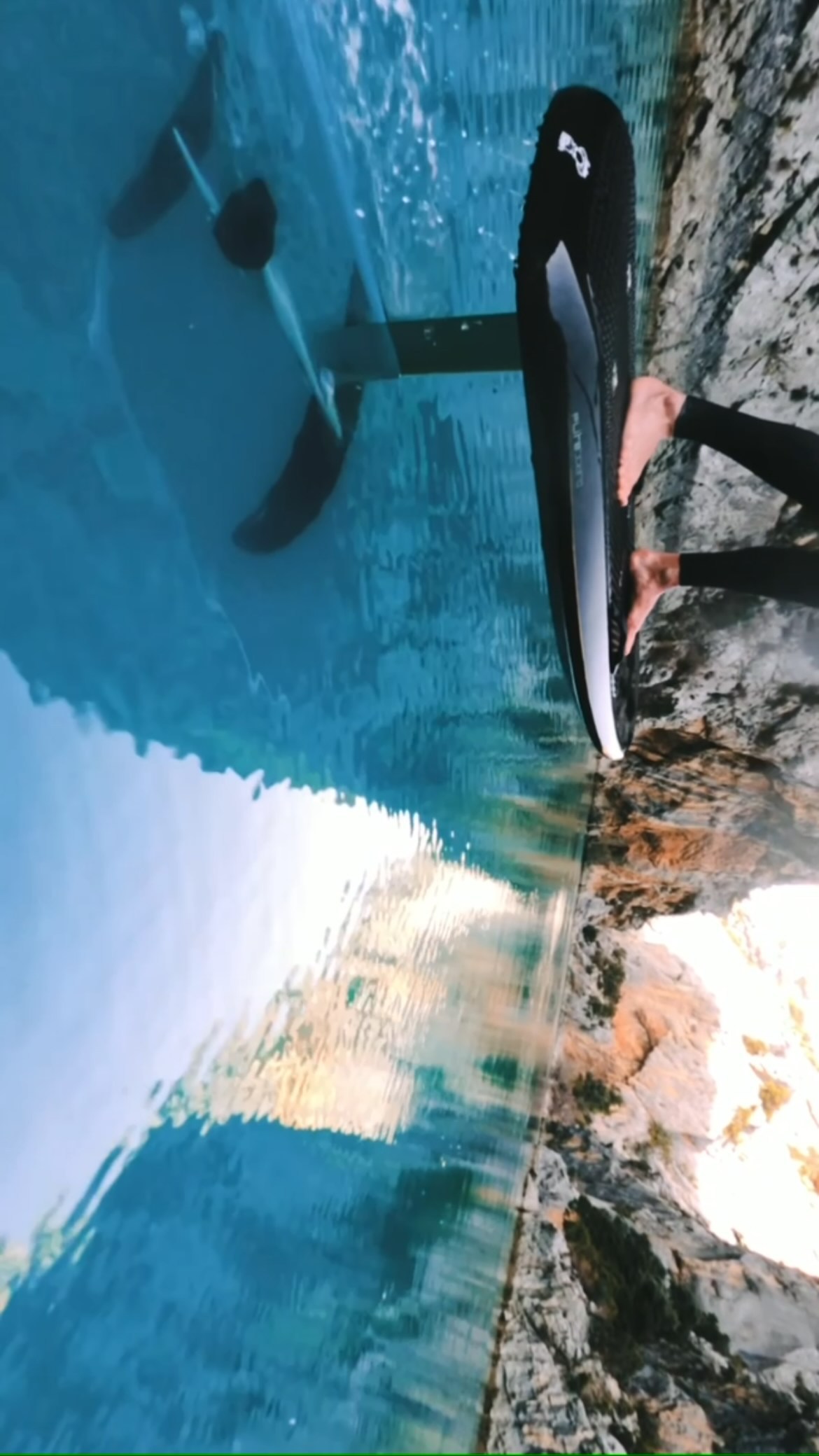 flying with surfboard by